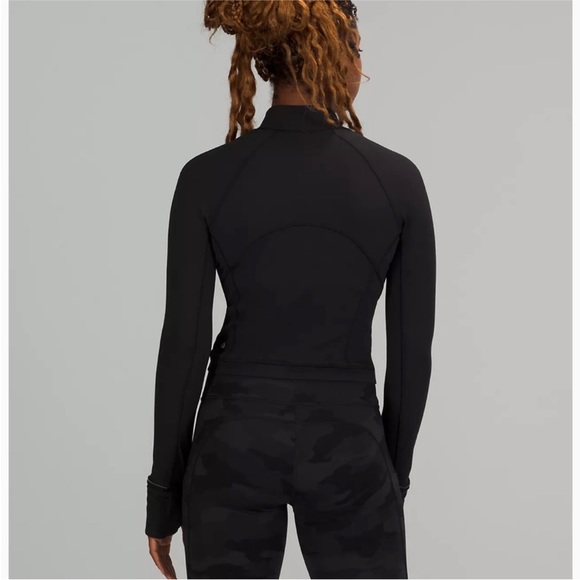 Lululemon It’s Rulu Run Long Sleeve Cropped 1/2 zip. Size 8. Black. - Picture 2 of 10